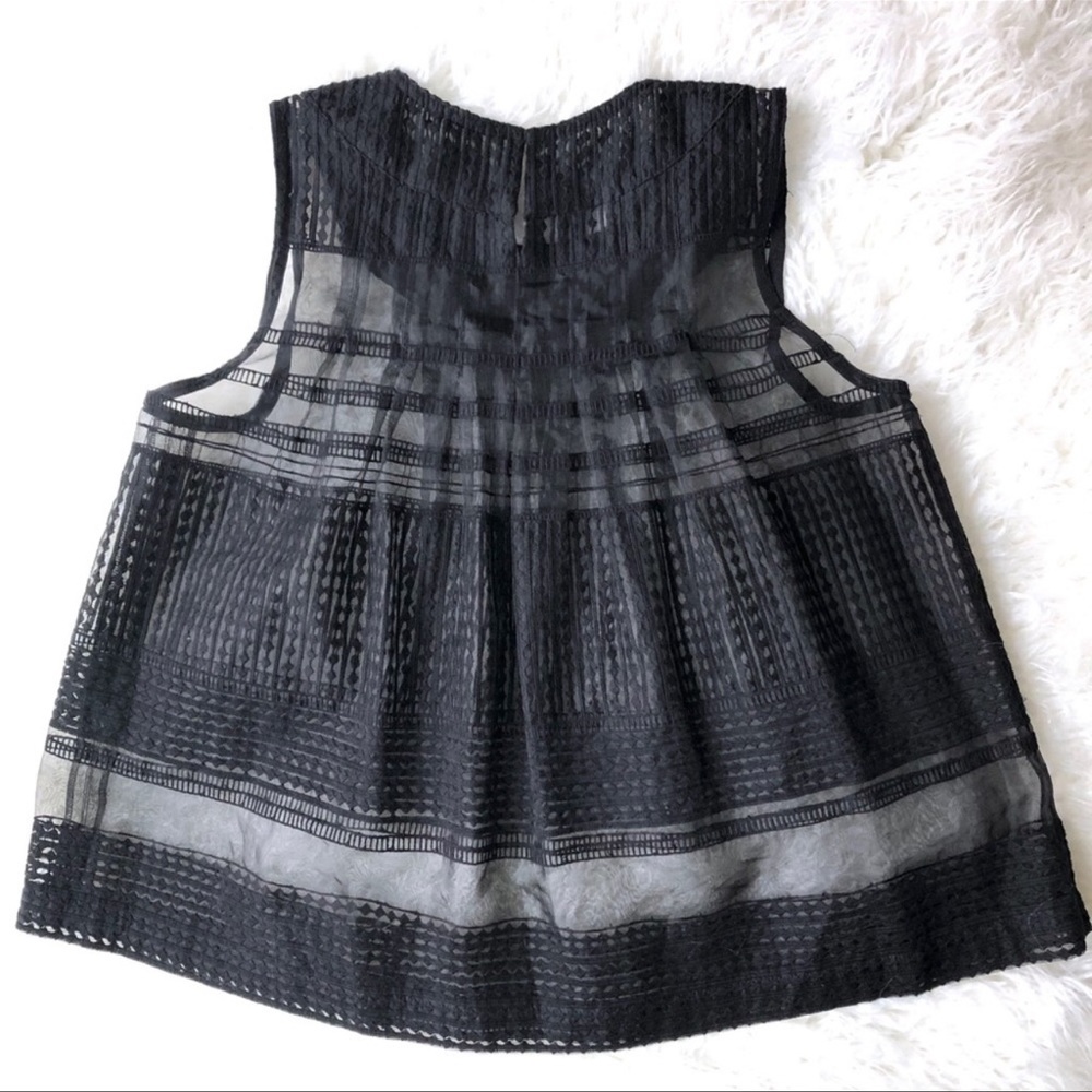 MADEWELL sheer black sleeveless shirt